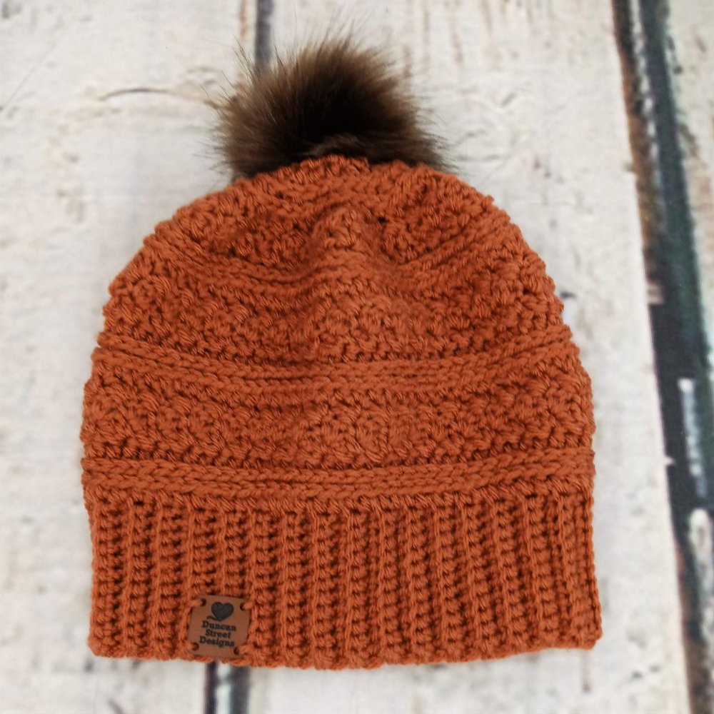 Duncan Street Designs Windermere Hand Crocheted Slouchy Hat with Pom Pom - Picture 7 of 7